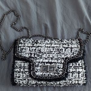 Natasha tweed cross body bag